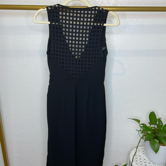 Black Drape front Lattice back dress 4 - Picture 2 of 4